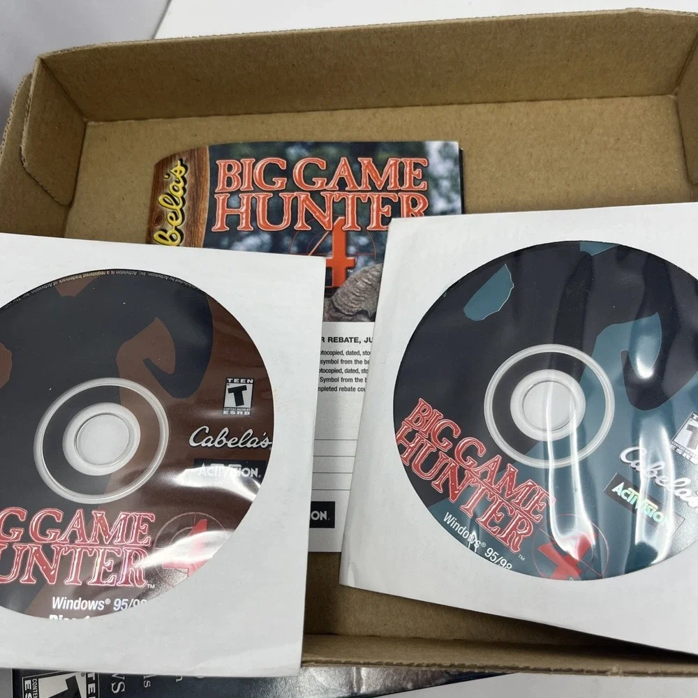 Cabela's Big Game Hunter 4 PC CD-ROM Video Game for Windows 95 98 w/ Big Box